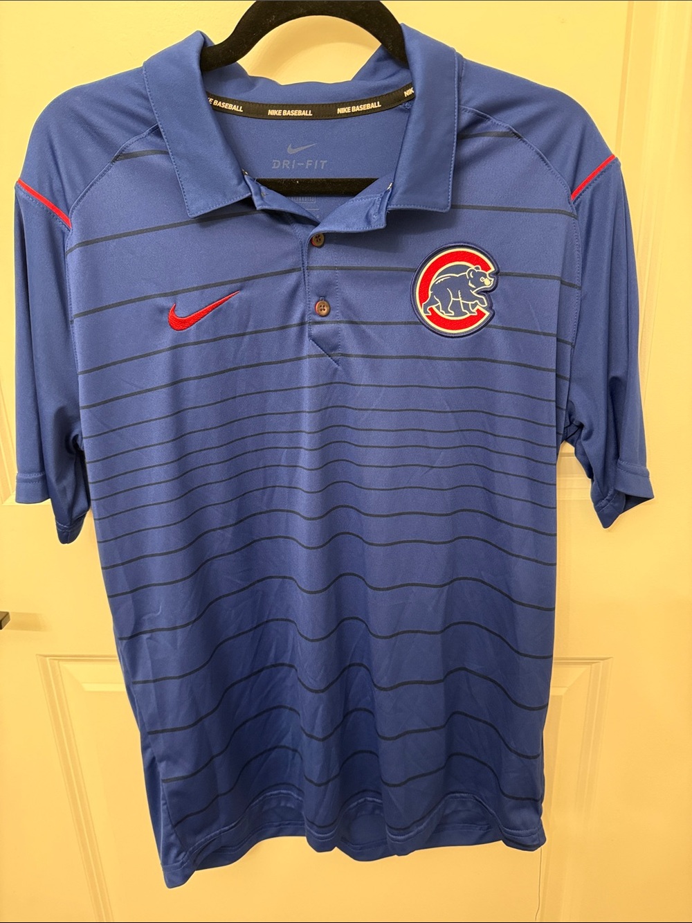 Nike Blue Chicago Cubs Polo with Red Accents